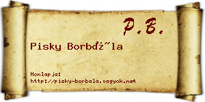 Pisky Borbála névjegykártya